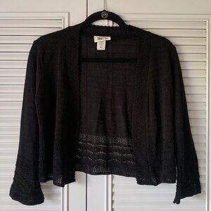 Sweet Kizz Black Sweater Shrug / Short Cropped Cardigan